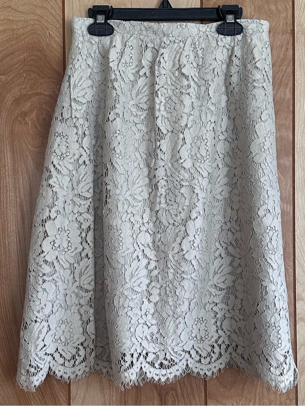 Jenny Yoo Gray Lace A-Line Skirt Size 2
